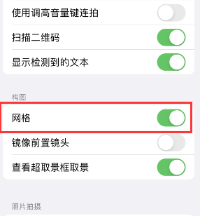 大通苹果手机维修网点分享iPhone如何开启九宫格构图功能