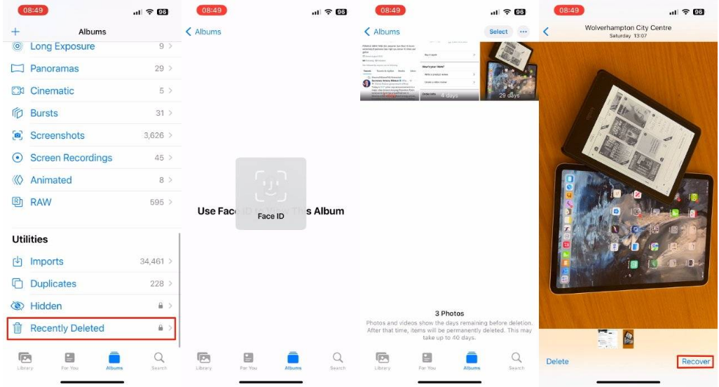 大通苹果14维修分享 iPhone14 上恢复已删除的照片 