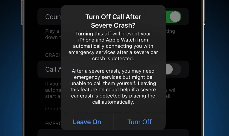 大通苹果14维修分享 iPhone 14 和 Apple Watch 上关闭崩溃检测 