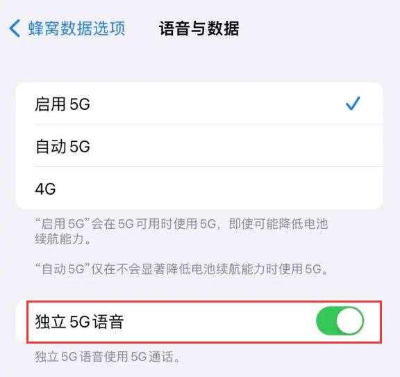 大通苹果14维修分享iPhone 14 Pro如何开启VoNR 